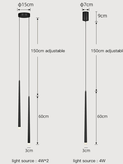 Modern Minimalist Hanging Tube LED Pendant Lights For Bedside Table Bedroom Sofa Side Lighting For Living Room Contemporary Interior Styling