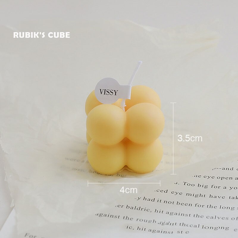 Creative Ball Cube Scented Candles Soy Wax White Geometric Aromatherapy Candles Home Minimalist Nordic Home Decoration