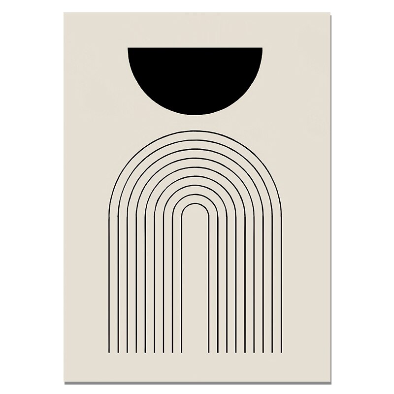 Modern Minimalist Black Beige White Wall Art Fine Art Canvas Prints Abstract Pictures For Living Room Dining Room Bedroom Wall Decor