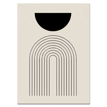Modern Minimalist Black Beige White Wall Art Fine Art Canvas Prints Abstract Pictures For Living Room Dining Room Bedroom Wall Decor