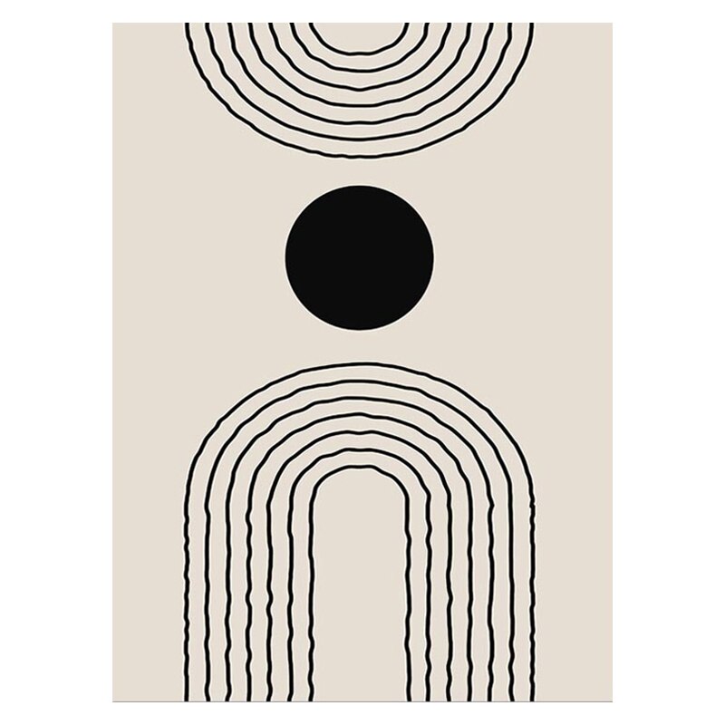 Modern Minimalist Black Beige White Wall Art Fine Art Canvas Prints Abstract Pictures For Living Room Dining Room Bedroom Wall Decor