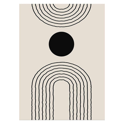 Modern Minimalist Black Beige White Wall Art Fine Art Canvas Prints Abstract Pictures For Living Room Dining Room Bedroom Wall Decor