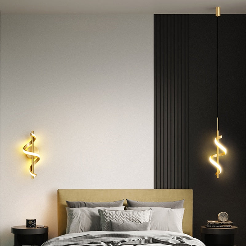 Graceful Curve Lustre LED Pendant Light Elegant Styling Hanging Lighting Fixtures For Living Room Dining Room Modern Interior Lighting