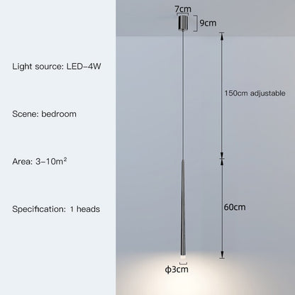 Modern Minimalist Hanging Tube LED Pendant Lights For Bedside Table Bedroom Sofa Side Lighting For Living Room Contemporary Interior Styling