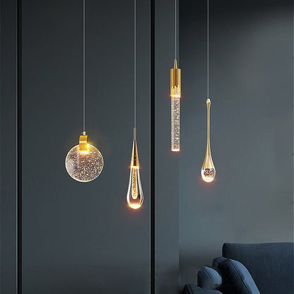 Crystal Teardrop Bubble Pendant Lamp Modern Hanging Light Fittings For Luxury Living Room Dining Room Restaurant Reception Foyer Lighting