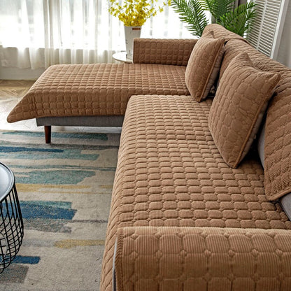 Thick Plush Sofa Cover European Style Universal Sofa Cover Non-Slip Stain Resistant Couch Throw Cover For Sofa Living Room Decor