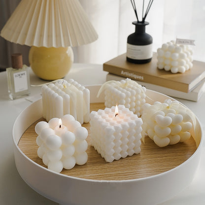 Creative Ball Cube Scented Candles Soy Wax White Geometric Aromatherapy Candles Home Minimalist Nordic Home Decoration
