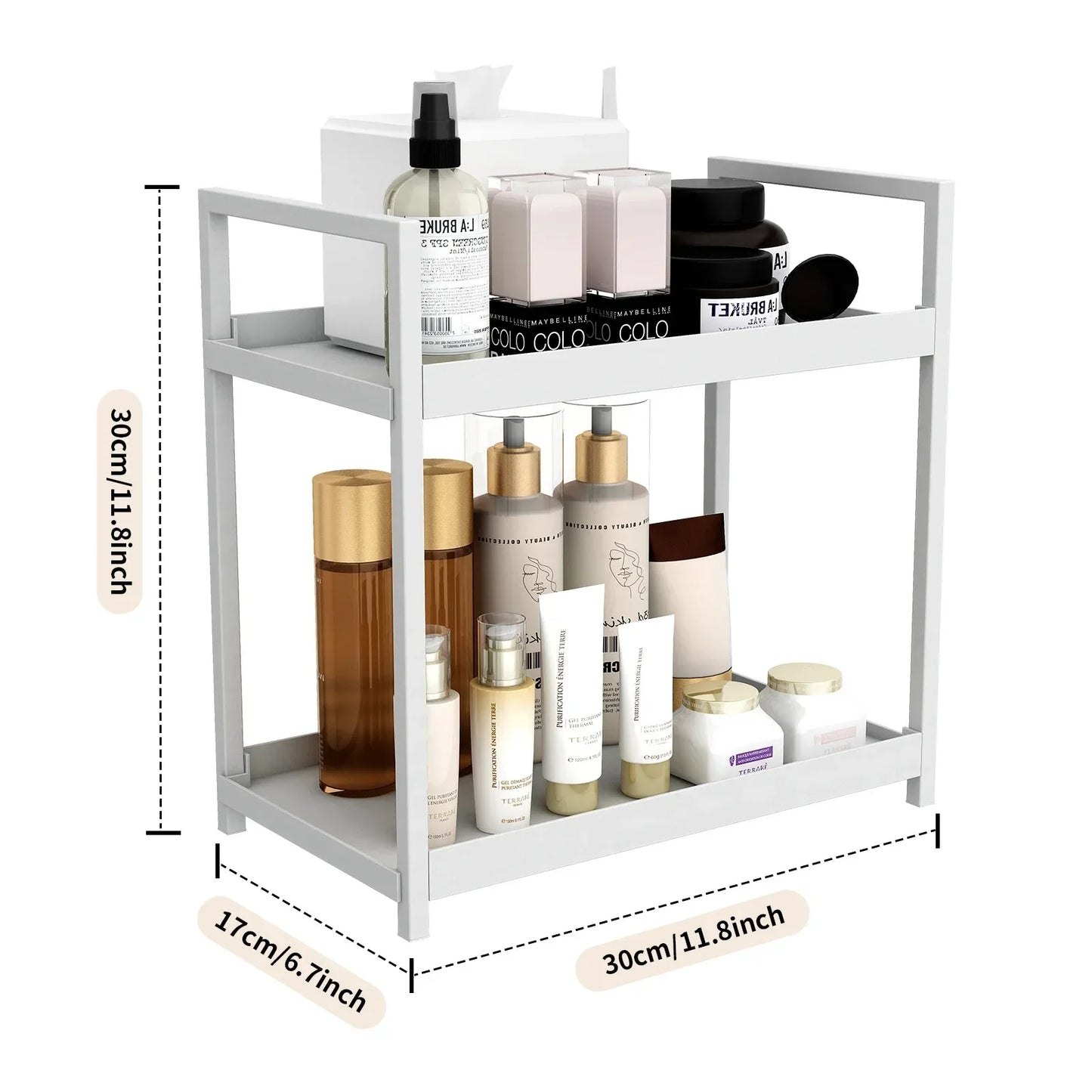 Two-Tier Under Sink Organizer – Modern Double Layer Mini Cabinet Storage Rack For Bathroom & Kitchen