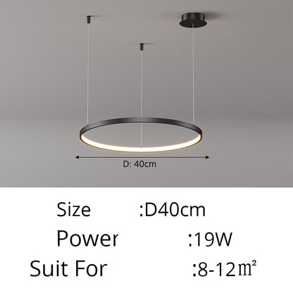 Contemporary Ring of Light LED Chandelier Suspended Circles Pendant Lights For Living Room Dining Room Reception Foyer Lighting