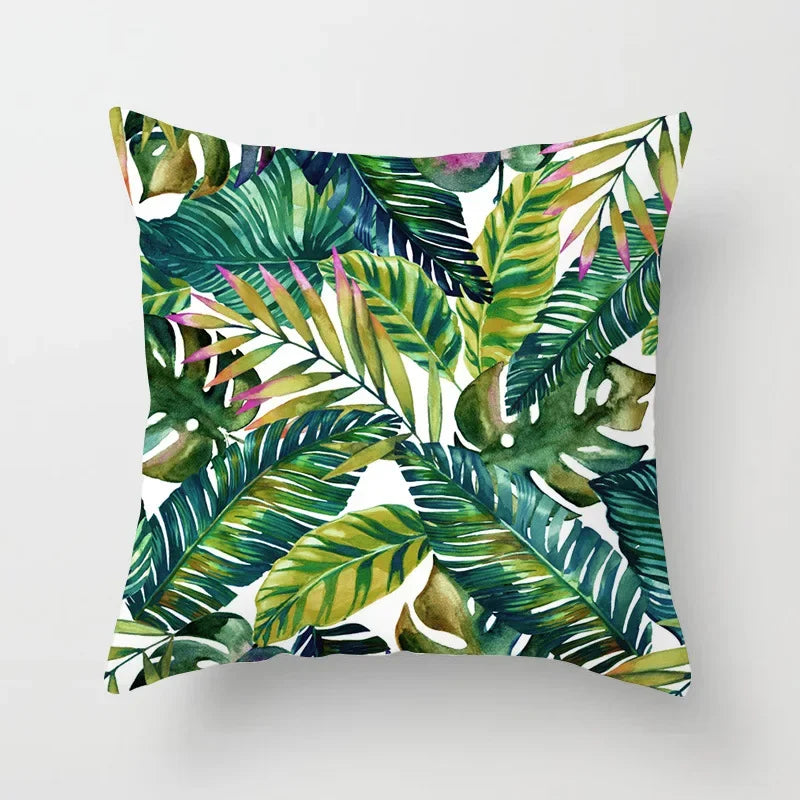 Tropical Leaf Cactus Monstera Cushion Cover: Vibrant, Nature-Inspired Decorative Pillowcase for a Relaxing Atmosphere