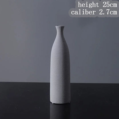 Premium Ceramic Sculptured Nordic Vase – Modern Minimalist Textural Design Decor for Contemporary Living Room, Bedroom & Tabletop Styling
