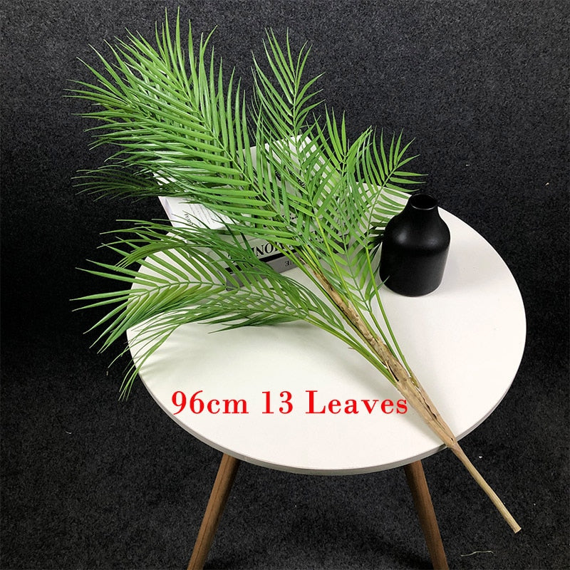 Large Artificial Palm Tree Tropical Plants Plastic Fake Leaves Green Monstera For Home Garden Decor 125cm