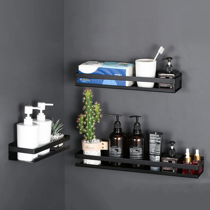 Modern Stainless Steel Bathroom Shelf For Soap Shampoo Cosmetics Shower Shelf Bathroom Storage Rack 4 Sizes In Matt Black Or Brushed Silver