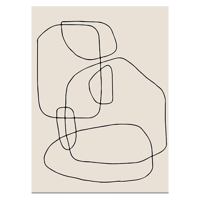 Modern Minimalist Black Beige White Wall Art Fine Art Canvas Prints Abstract Pictures For Living Room Dining Room Bedroom Wall Decor