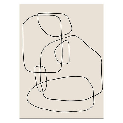 Modern Minimalist Black Beige White Wall Art Fine Art Canvas Prints Abstract Pictures For Living Room Dining Room Bedroom Wall Decor