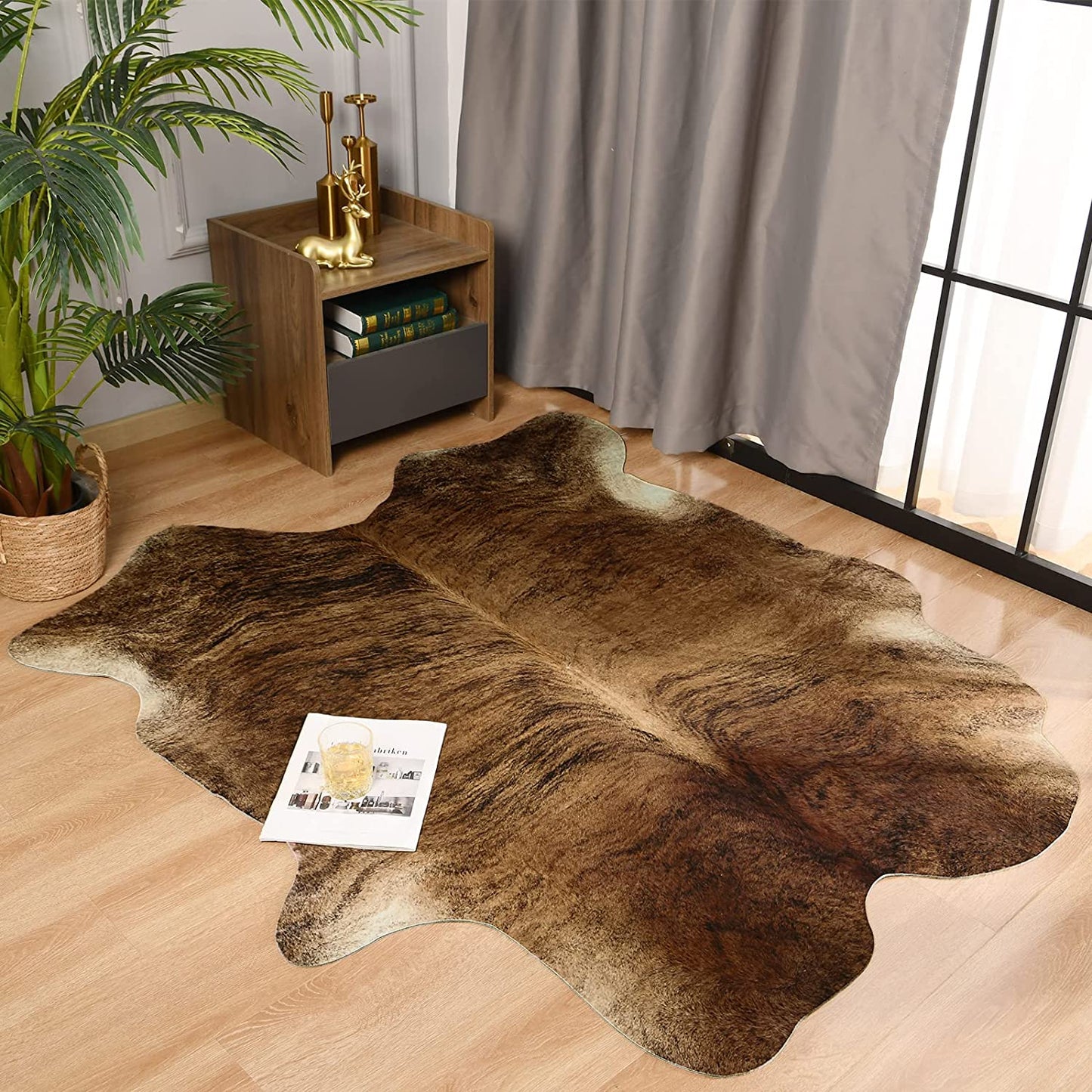 Modern Cowhide Fake Fur Rug For Living Room American Style Coffee Table Carpet Rug - 12 Styles, 3 Sizes