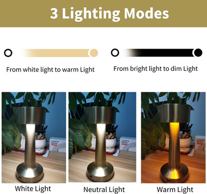 Portable Cordless LED Desktop Lamp For Cafe Bar Living Room USB Rechargeable Desktop Night Lamp For Home Office