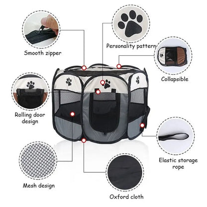 Foldable Portable Pet Cat Dog Kennel: A Spacious and Comfortable Shelter for Your Furry Friends