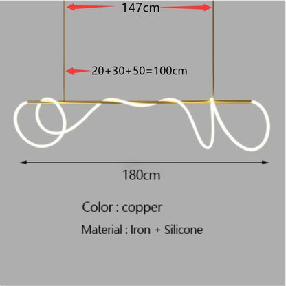 Minimalist LED Tube Lighting Suspension Chandelier Contemporary Lighting Fixture For Living Room Dining Room Modern Interior Lighting