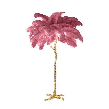 Nordic Light Luxury Ostrich Feather LED Floor Lamp Standing Modern Interior Lighting For Living Room Foyer
