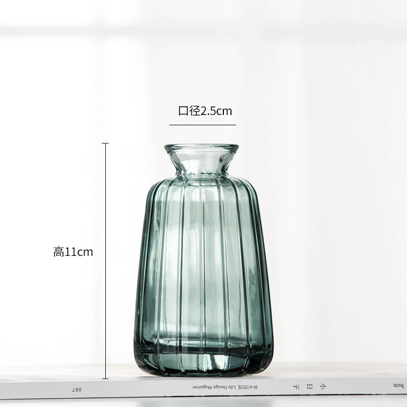 Mini Hydroponics Simple Stained Glass Vase For Simple Flowers or Aromatherapy - A Modern Stylish and Elegant Home Decor Piece