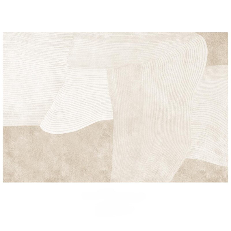 Luxurious Minimalist Beige Nordic Carpet Rug Subtle Patterned Large Area Rug For Living Room Bedroom Contemporary Home Carpeting