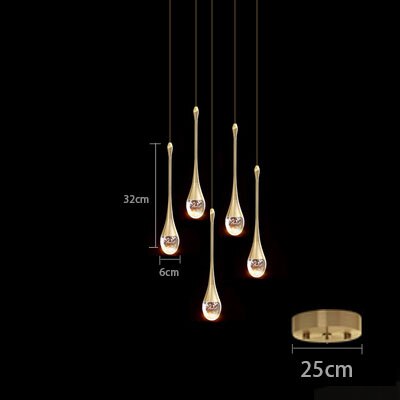Crystal Teardrop Bubble Pendant Lamp Modern Hanging Light Fittings For Luxury Living Room Dining Room Restaurant Reception Foyer Lighting