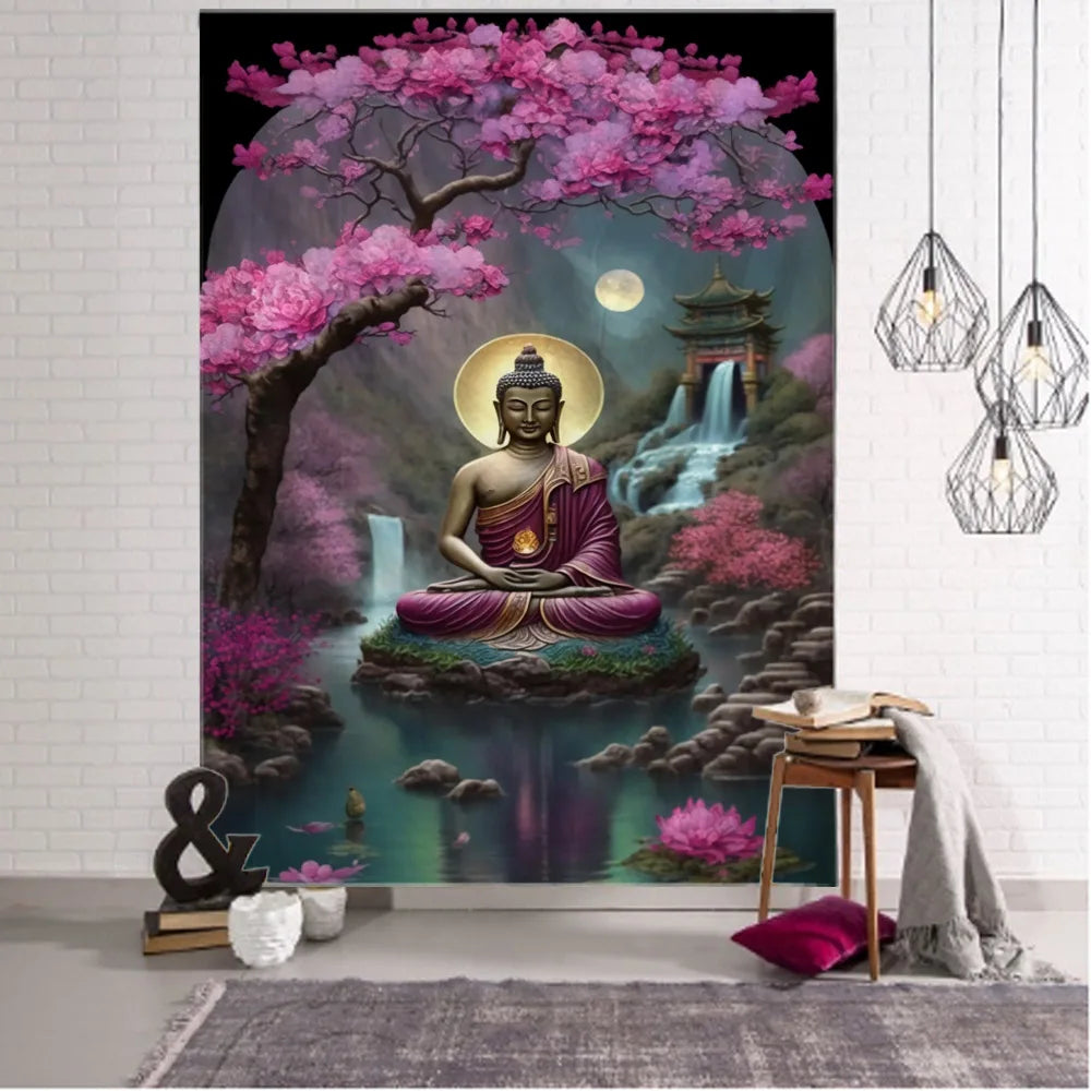 Bohemian Buddha Wall Tapestries High Quality Large Format Hanging Tapestry For Living Room Bedroom Creative Artistic Home Art Decor