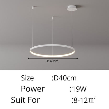 Contemporary Ring of Light LED Chandelier Suspended Circles Pendant Lights For Living Room Dining Room Reception Foyer Lighting