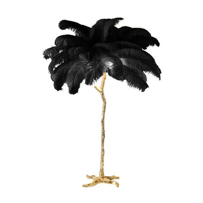 Nordic Light Luxury Ostrich Feather LED Floor Lamp Standing Modern Interior Lighting For Living Room Foyer