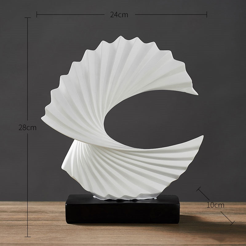 Abstract Flowing Golden Geometric Sculpture Modern Art Piece For Mantelpiece Living Room Coffee Table Trendy Art For Desktop
