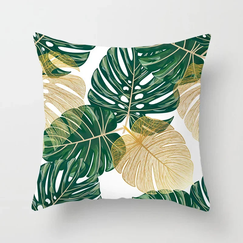 Tropical Leaf Cactus Monstera Cushion Cover: Vibrant, Nature-Inspired Decorative Pillowcase for a Relaxing Atmosphere