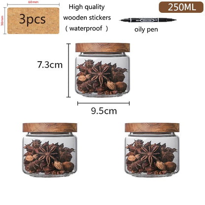 Airtight Food Storage Glass Jars With Bamboo Lid Stylish & Practical Jars For Storing Coffees Tea Leaves Grains Beans Spices Herbs etc