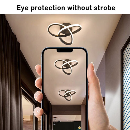 Curvy Infinite Loop LED Chandelier Ceiling Light Fixtures For Entrance ...