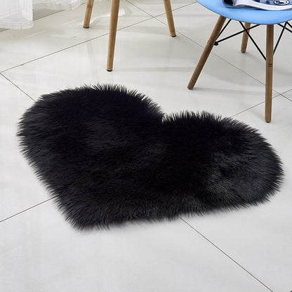 Soft Plush Fluffy Heart Rug Floor Mat For Living Room Bedroom Anti Slip Deep Pile Rug - Choose Your Color!