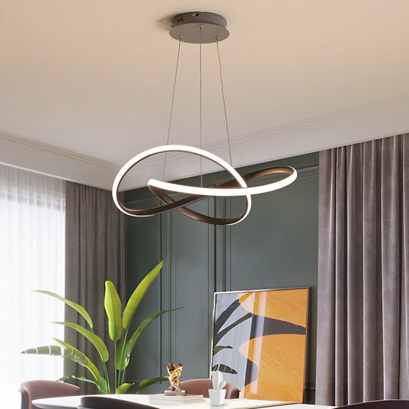 Infinity Loop Contemporary LED Chandelier Light Fitting For Dining Room Living Room New Trends In Modern Living Interior Lighting