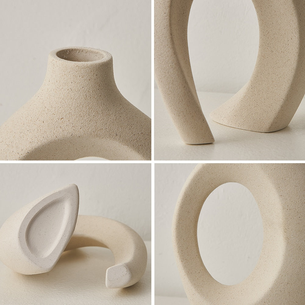 Modern Sculptured Nordic Vase For Living Room Table Coffee Table Mantelpiece Shelf  Ornament Accessories For Creative Stylish Home Decor