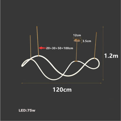 Minimalist LED Tube Lighting Suspension Chandelier Contemporary Lighting Fixture For Living Room Dining Room Modern Interior Lighting