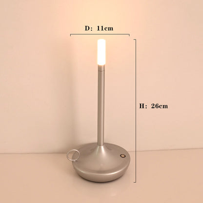 Retro Cordless Candle Stick LED Night Light Rechargeable Portable Desktop Coffee Table Light For Bedside Table