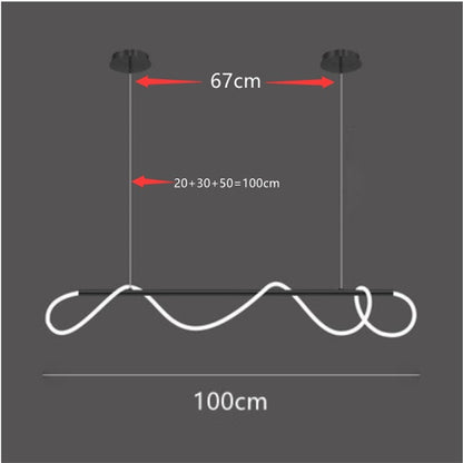 Minimalist LED Tube Lighting Suspension Chandelier Contemporary Lighting Fixture For Living Room Dining Room Modern Interior Lighting