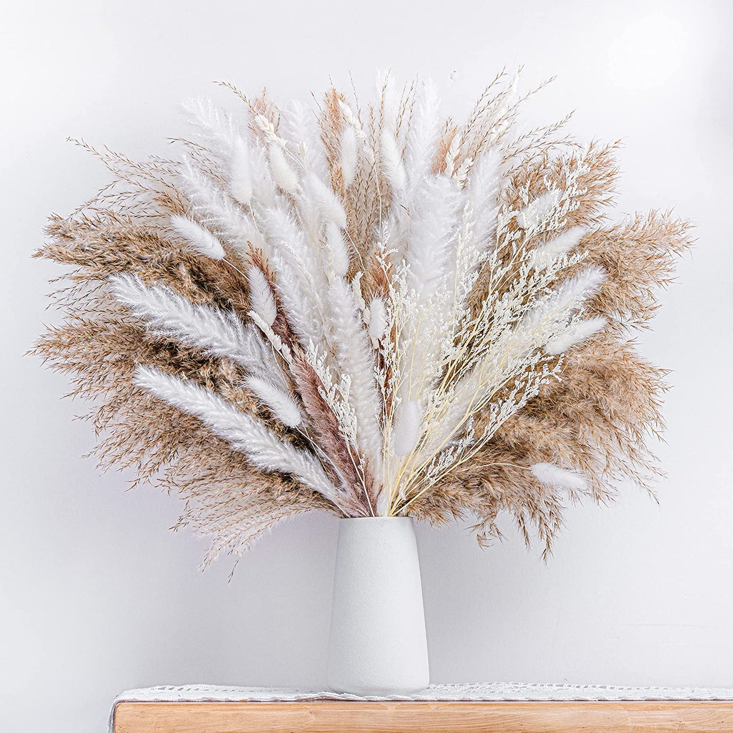Natural Dried Pampa Grass Bouquet Boho Home Decor Phragmites Bouquet Dried Flowers Bouquet for Wedding Ramadan Decoration 80PCS