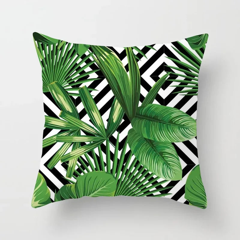 Tropical Leaf Cactus Monstera Cushion Cover: Vibrant, Nature-Inspired Decorative Pillowcase for a Relaxing Atmosphere