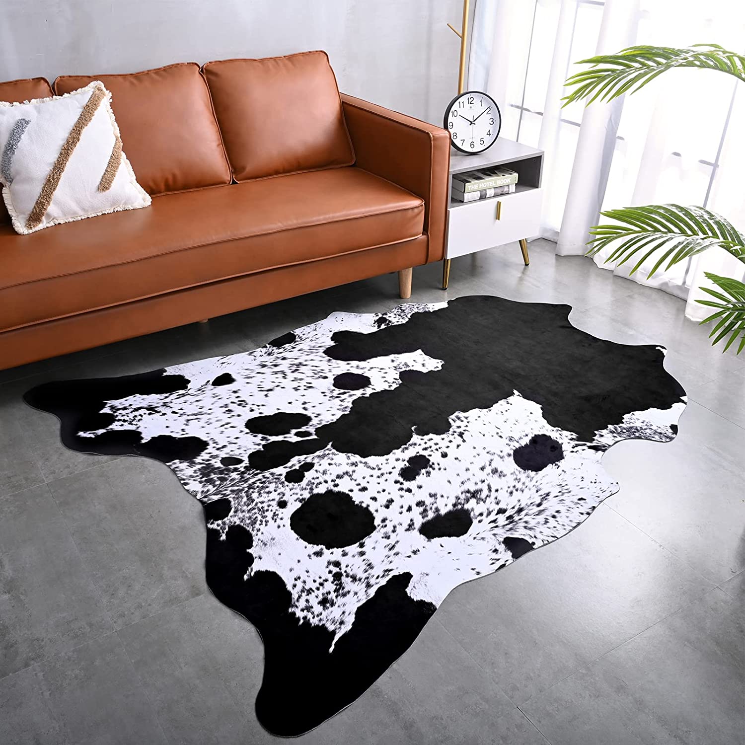 Modern Cowhide Fake Fur Rug For Living Room American Style Coffee Table Carpet Rug - 12 Styles, 3 Sizes