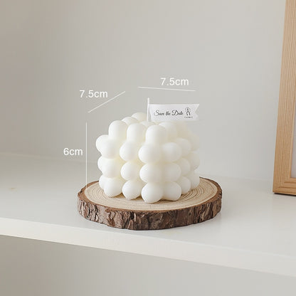 Creative Ball Cube Scented Candles Soy Wax White Geometric Aromatherapy Candles Home Minimalist Nordic Home Decoration