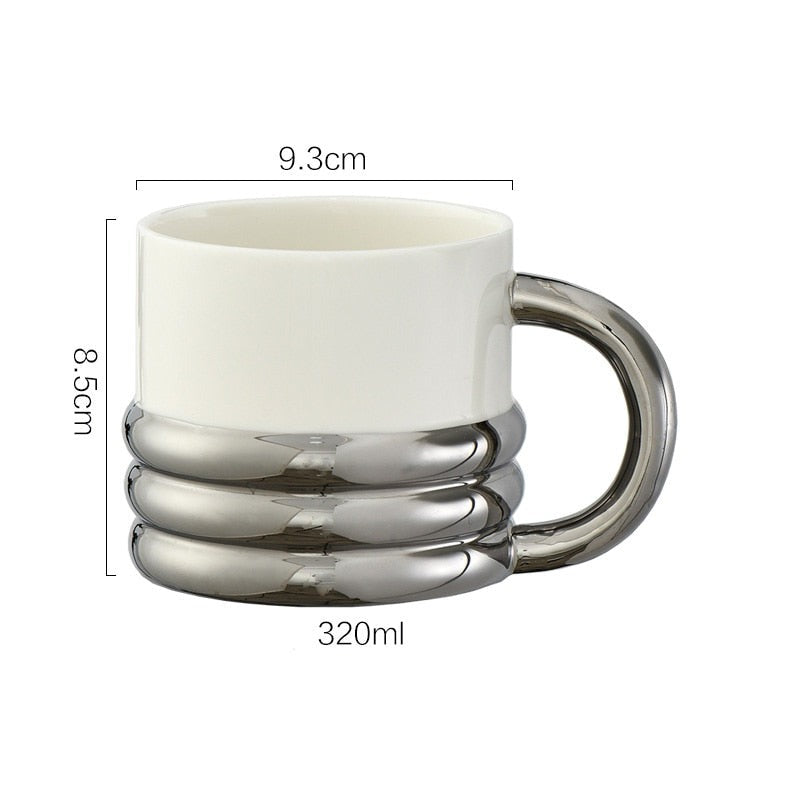 Personalized Mug Silver Ceramic Mug Coffee Cup For Drinking Tea In The Afternoon Nordic Style Teacher Gift