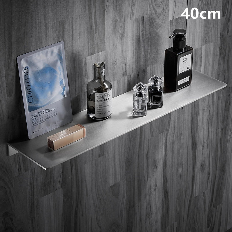 Modern Minimalist Grade 304 Stainless Steel Shelf For Bathroom Kitchen Or Workshop Chromed / Brushed Finish 20/30/40/50CM