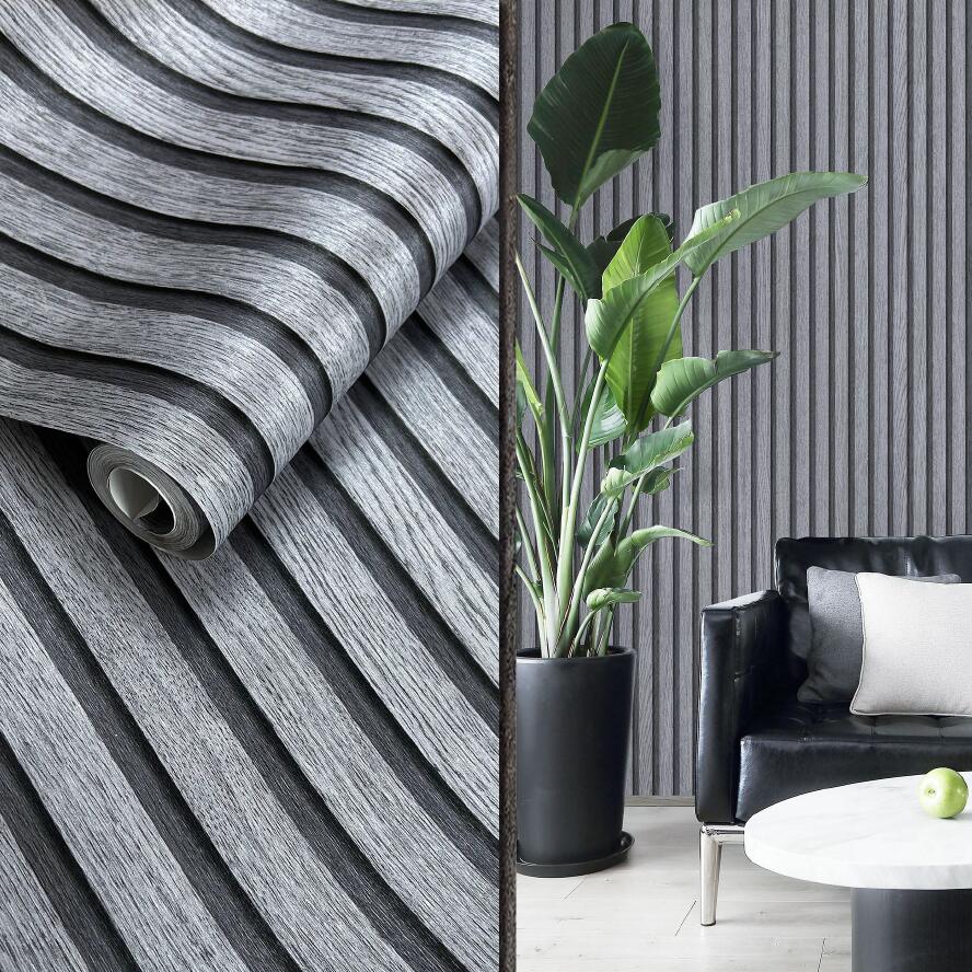 Designer Oak Wood Panels 3D Print PVC Wallpaper Retro Wall Covering For Loft Office Living Room Dining Room Wall Paper Roll