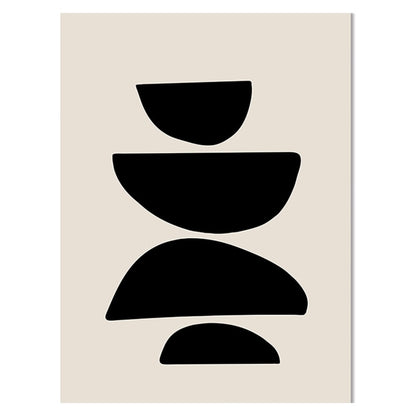 Modern Minimalist Black Beige White Wall Art Fine Art Canvas Prints Abstract Pictures For Living Room Dining Room Bedroom Wall Decor