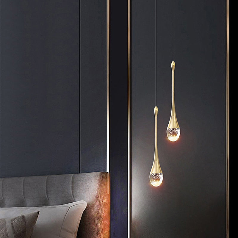 Crystal Teardrop Bubble Pendant Lamp Modern Hanging Light Fittings For Luxury Living Room Dining Room Restaurant Reception Foyer Lighting