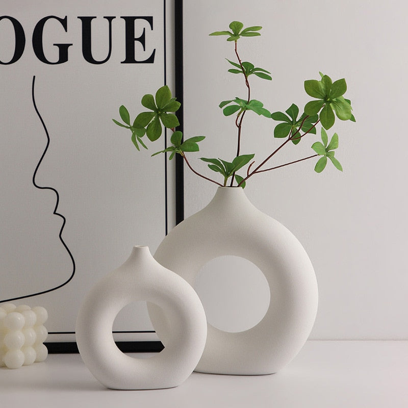 Nordic Ceramic Vase Minimalist Contemporary Scandinavian Design Table Top Home Decoration Accessories